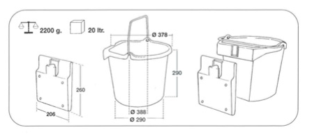 Hang-on bracket for 119 the Flatsided bucket - 20 lt